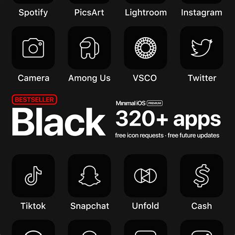 Tap on the blue + icon at the top right corner of the screen. 320 Black App Icons - PREMIUM - Icon Pack for Aesthetic ...