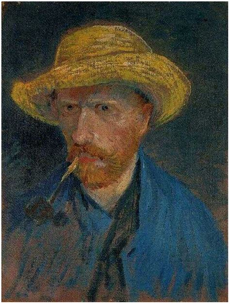 Self Portrait With Straw Hat And Pipe Vincent Van Gogh 2099
