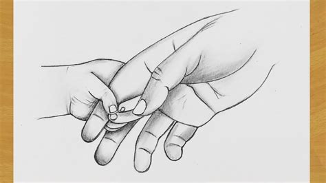 How To Draw Baby Holding Fathers Hand Pencil Sketch Gali Gali Art