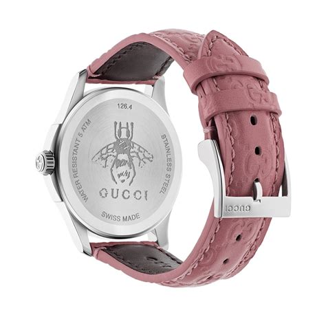 Gucci G Timeless Signature 38mm Stainless Steel Pink Dial Watch Jr