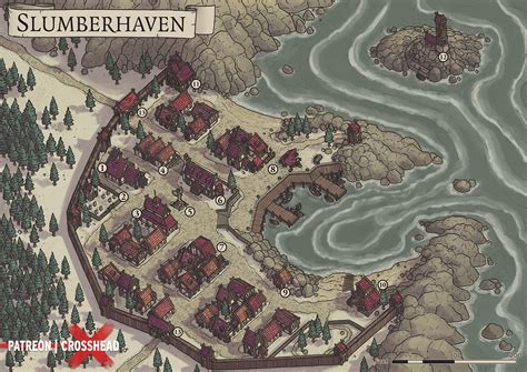 Slumberhaven Coastal Village Map Dandd Port 2 Crosshead Studios