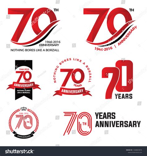 70th Anniversary 70 Year Anniversary Logo Stock Vector Royalty Free