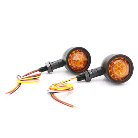 1pair Universal Led Motorcycle Turn Signal Lights For Harley 12v Amber