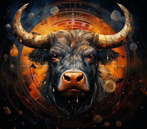 Premium Ai Image There Is A Bull With Horns And A Golden Circle