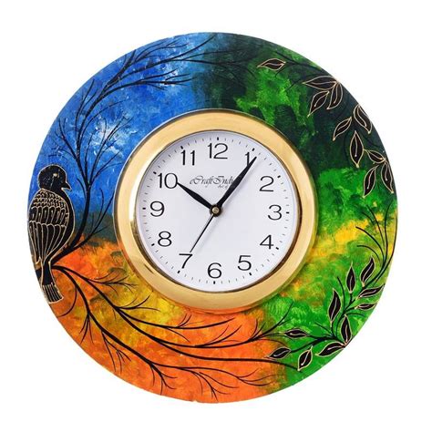 Beautiful And Colorful Senary View Wooden Handcrafted Wall Clock