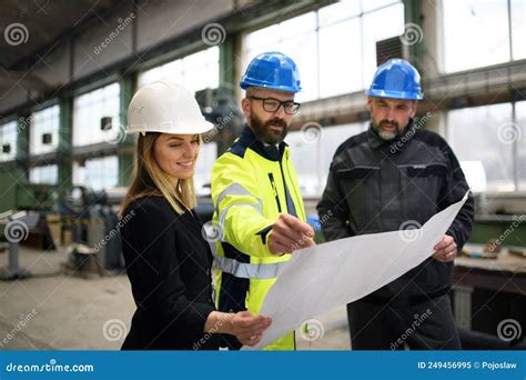 Manager Supervisor Engineer And Industrial Worker In Uniform
