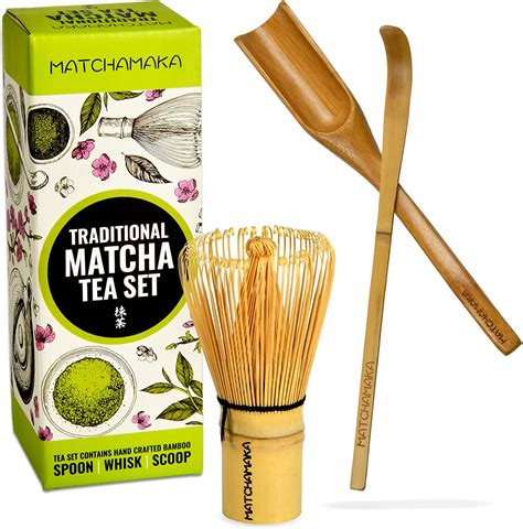 Matchamaka Matcha Whisk Tea Set Japanese Matcha Whisk Chasen Traditional Scoop
