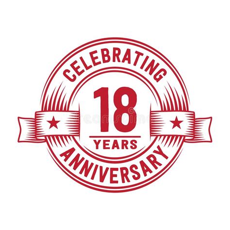 18 Years Anniversary Celebration Logotype 18th Years Logo Vector And