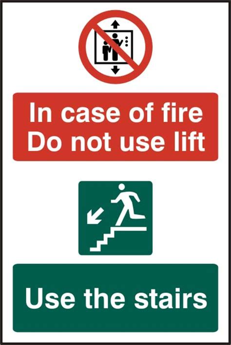 In Case Of Fire Do Not Use Lift Use The Stairs Sadhesive Pvc 200 X