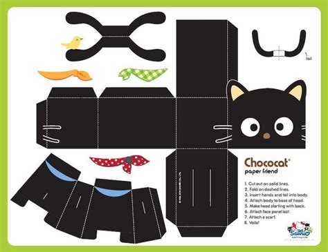 Free Printable Chococat Cat Paper Toy And Lots Of Other Sanrio