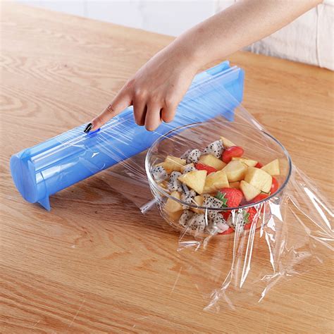 Jeobest 1pc Cling Film Cutting Box Plastic Wrap Cutter Food Wrap