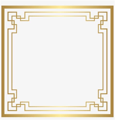 Square Gold Golden Frame Border Squareframe Decoration Art Deco Frame