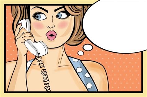 Zdziwiona Kobieta Pop Art Rozmawianie Na Retro Telefonu Komiks Kobieta