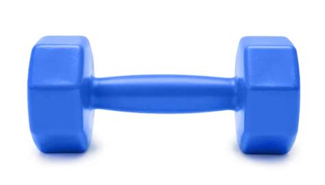 Pair Of Dumb Bells On Wooden Board Sports Training Concept — Stock