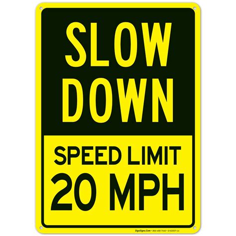 Slow Down Sign Speed Limit 10 Mph Sign