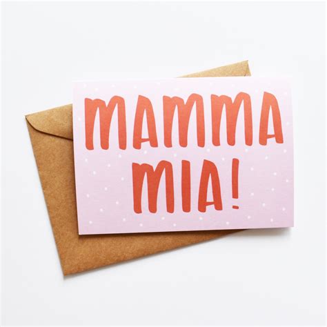 mamma mia pink greeting card in italian the language people