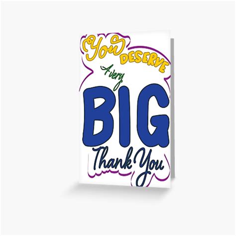 A Very Big Thank You Greeting Card By Littleladydingo Redbubble