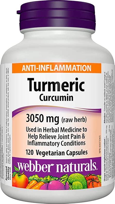 Webber Naturals Turmeric Curcumin Mg Of Raw Herb Capsules