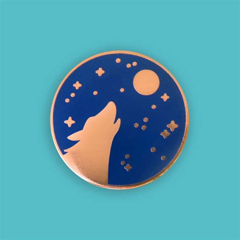 Howling Wolf Pin Badge Woodland Enamel Pins Halloween Enamel Etsy