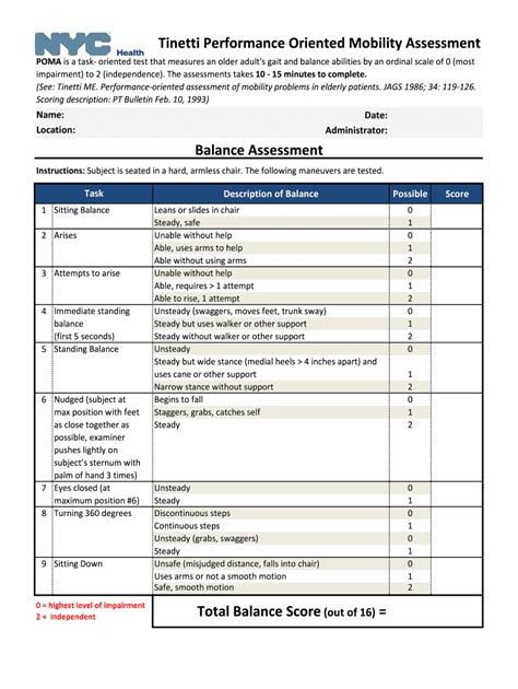 Tinetti Test Fill Out And Sign Online Dochub
