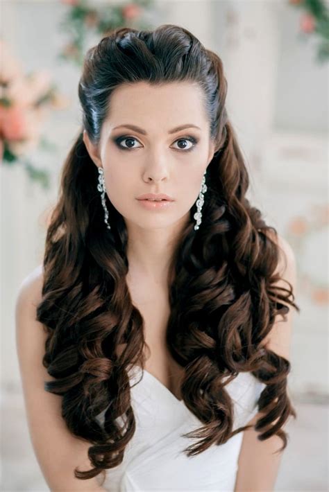 Natural Curly Hair Half Up Half Down Wedding - Wavy Hair
