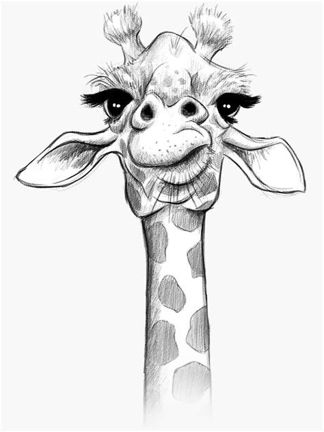 Sketch Giraffe Sticker By Jonthomson Animal Drawings Sketches Art