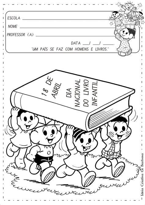 Apostila De Atividades Dia Do Livro Infantil Com Ilustracoes De Turma