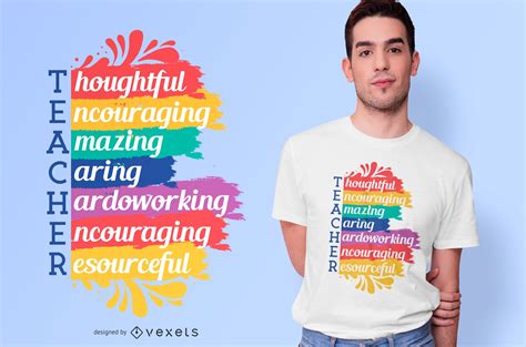 Teacher Rainbow Quote T Shirt Design Vector Download