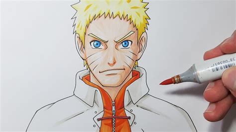 Naruto Hokage Draw Drawing Step Tutorials Anime Sketch Coloring Page