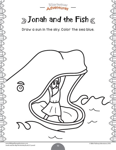 Jonah And The Whale Preschool Coloring Page
