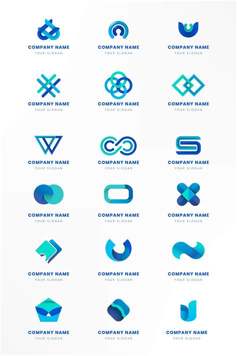 Blue Logo Branding Design Vector Set