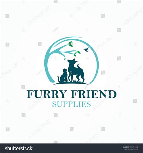 FURRY FRIEND logo vector animal compassion and - Royalty Free Stock