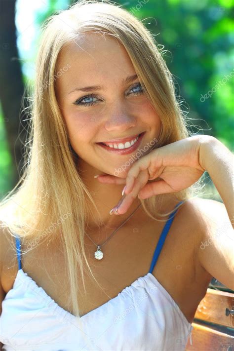 Young Beautiful Blond Female With Long Hair — Stock Photo © Bioraven