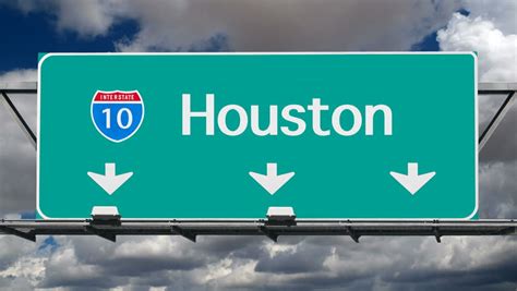 Houston Interstate 10 Freeway Sign Time Stock Footage Video 100