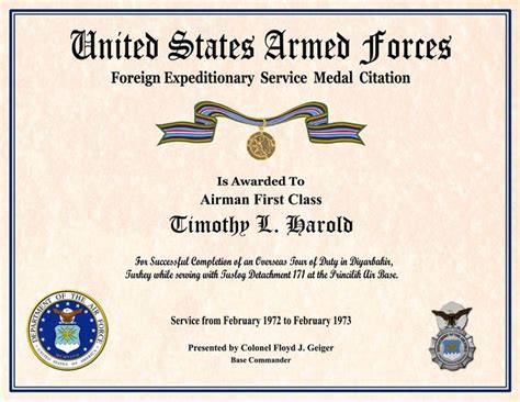 Army Good Conduct Medal Certificate Template 2 Templates Example