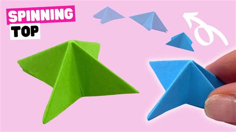 How To Make Origami Spinning Top Easy Paper Spinning Top Toy Youtube