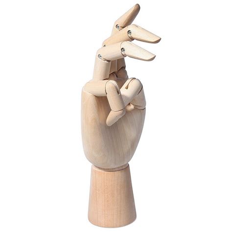 Wooden Mannequin Hand 7 Inch Realistic Wood Hand Model Posable