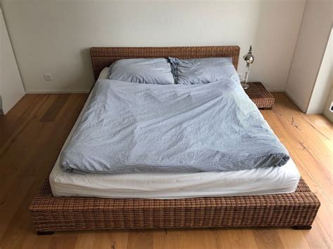 Betten helfen dabei, ihrem körper ruhe, entspannung und regeneration zu bieten. Rattan Bett 160x200 - Möbel Pfister | Kaufen auf Ricardo