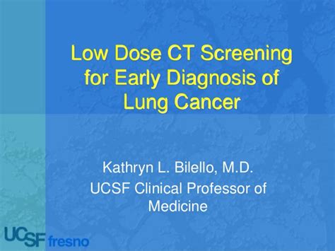 Low Dose Ct Screening For Early Diagnosis Of Lung Cancer