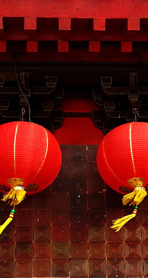 Big Red Chinese Lanterns Hd Wallpaper