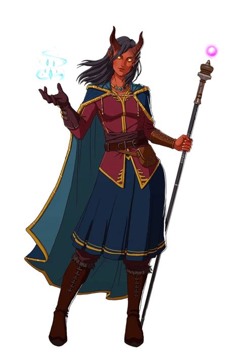 Female Tiefling Wizard Tiefling Female Character Art Dnd Characters