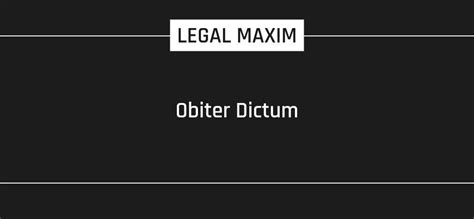 Obiter Dictum Bandb Associates Llp