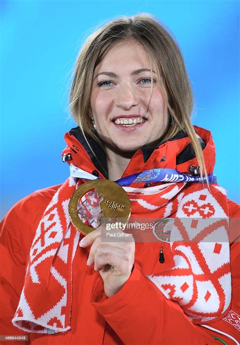 Gold Medalist Darya Domracheva Of Belarus Celebrates During The Medal