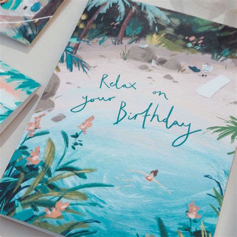 Relax On Your Birthday Card Illustrated Greeting Cards Imogen Davis