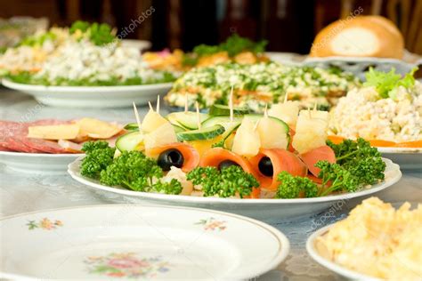 Tasty Food Banquet In The Restaurant — Stock Photo © Arsgera 1916481