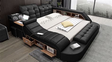 Jubilee Moderncontemporary Design Hariana Tech Smart Ultimate Italian Leather Bed Upholstered