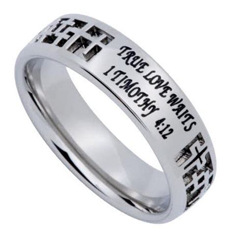 1 Timothy 412 Jewelry Bible Verse Cross Ring For Girls 316l