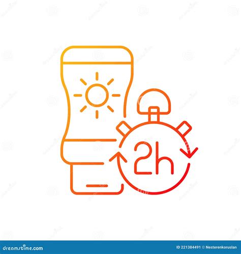 Apply Sunscreen Every 2 Hours Gradient Linear Vector Icon Stock Vector