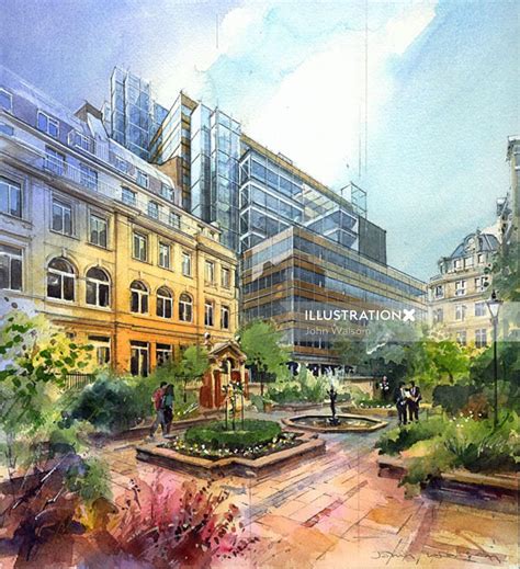 Watercolor And Architecture Illustration By John Walsom