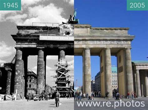 Der var oprindeligt 18 byporte på den gamle toldmur, som bestod fra det 18. Avant et après: Brandenburger Tor 1945/2005 (1945 & 2005)